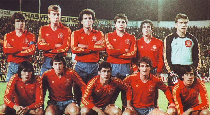 La selección española en el España-Malta 1983