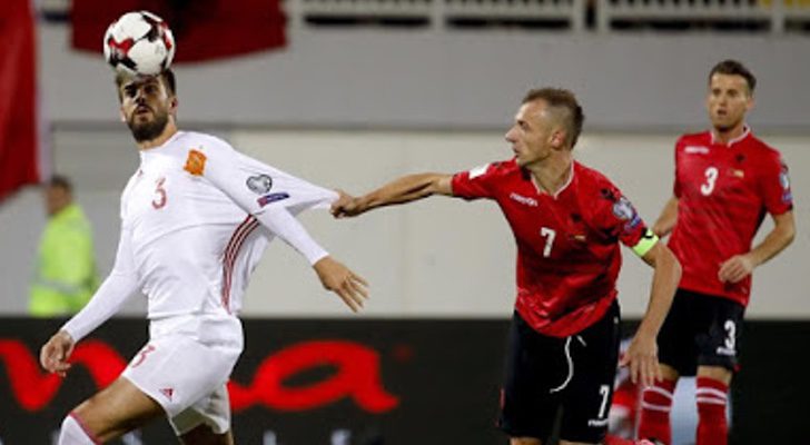 Imágenes del partido Albania-España