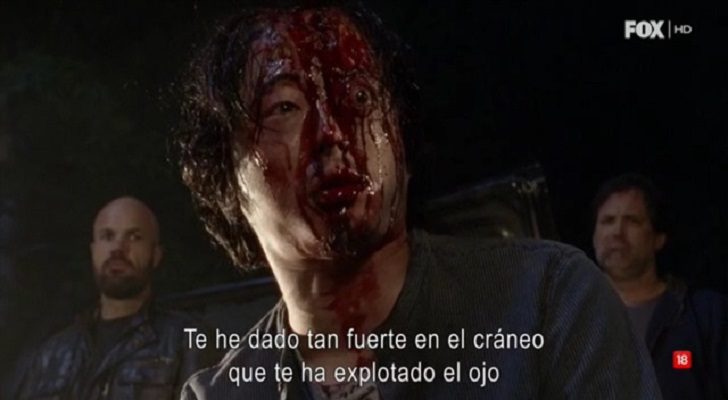 Glenn, brutalmente golpeado por Negan en 'The Walking Dead