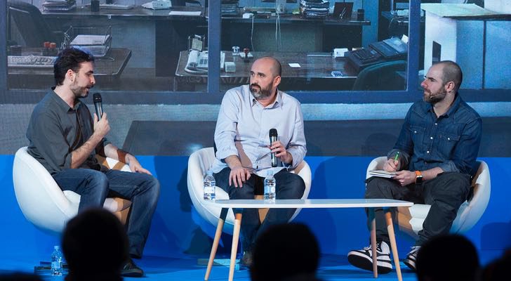 Jorge y Alberto durante la presentación de 'La zona'