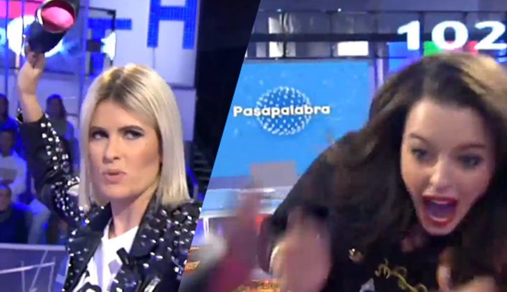 Adriana Abenia lanza un zapato a Adriana Torrebejano en 'Pasapalabra'