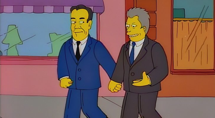 Bill Clinton y Bob Dole caricaturizados en 'Los Simpson'