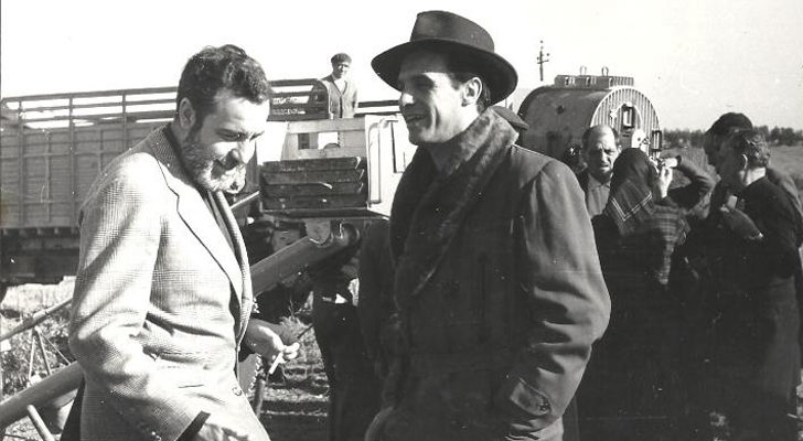 Paco Rabal y Luis Buñuel durante un rodaje