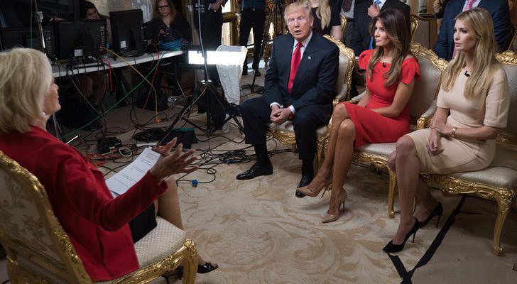 La Torre Trump fue el escenario escogido para la primera entrevista del presidente