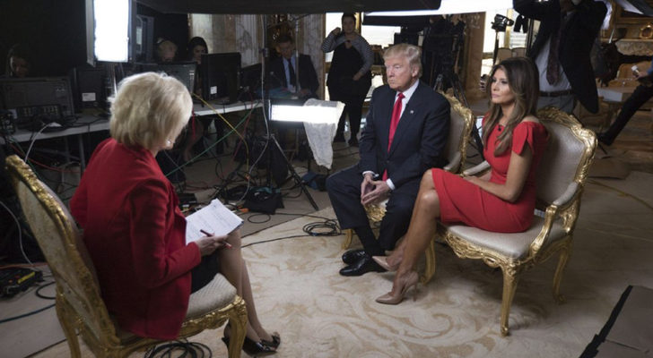 Donad Trump junto a su esposa en su entrevista para '60 minutes'