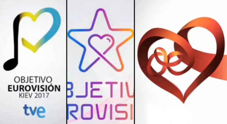 Tres de los logos finalistas para 'Objetivo Eurovisión 2017'