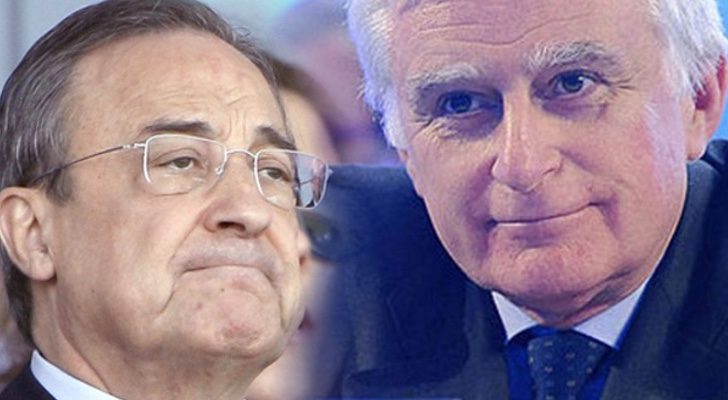Abajo, Florentino Pérez, presidente del Real Madrid. Arriba, Paolo Vasile, presidente de Mediaset