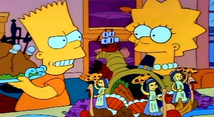 Bart peleando con Lisa en 'Los Simpson'