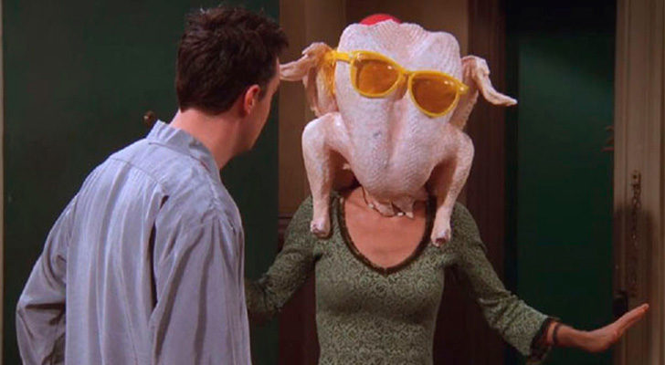 Mónica y su cabeza de pavo en 'Friends'