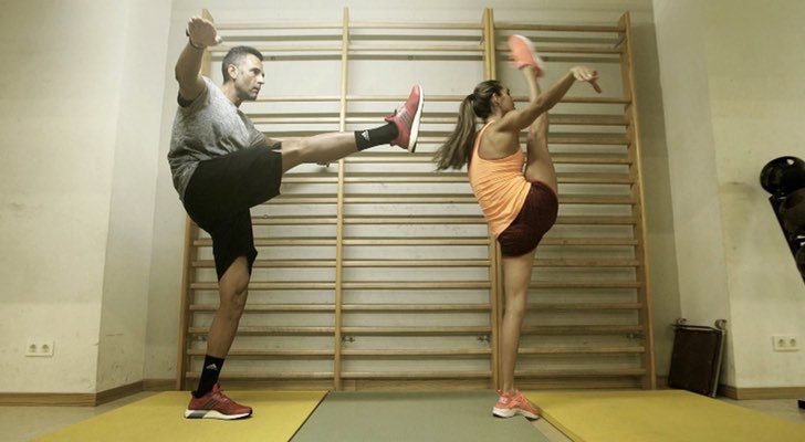 Rafa Lomana entrenando junto a Ona Carbonell en 'Be the best'