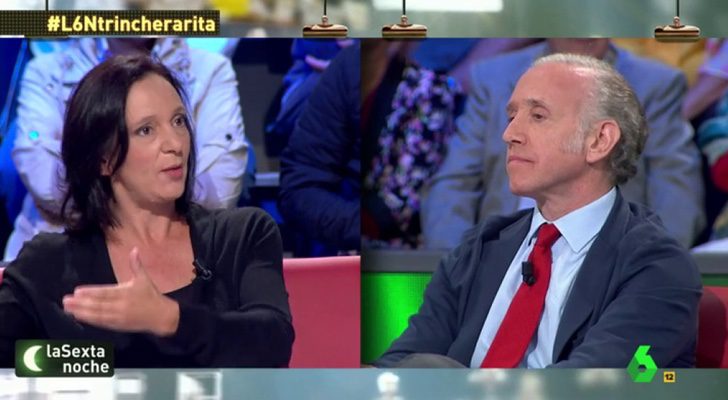 Carolina Bescansa y Eduado Inda durante su debate en 'La Sexta Noche'