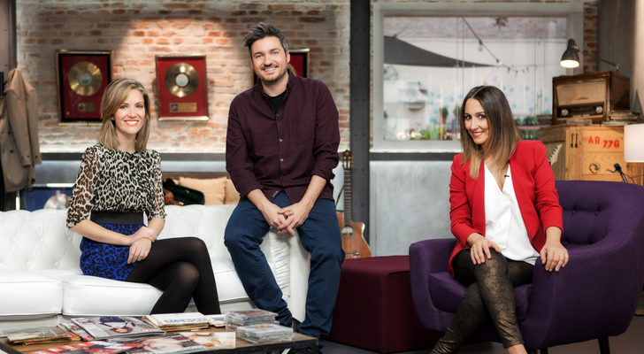 Xavi Rodríguez, María Lama y Marta Ferrer, presentadores de 'KissMussik'