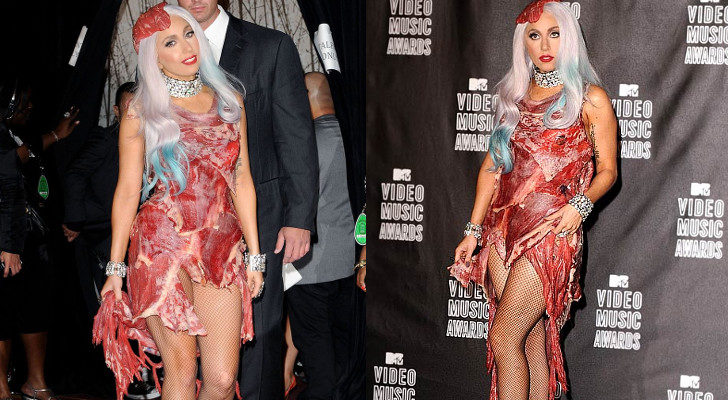 Lady Gaga y su famoso vestido de carne. Ternera, ¿no?