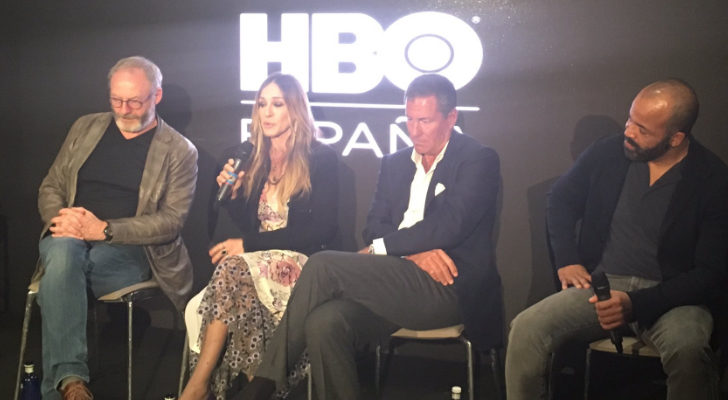 Sarah Jessica Parker, Jeffrey Wright y Liam Cunnigham durante la presentación de HBO España