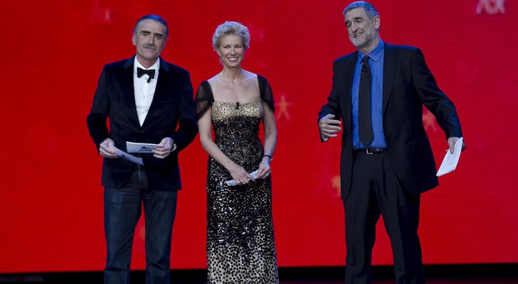 Juan y Medio, Anne Igartiburu y Juanma López Iturriaga en la 'Gala Inocente Inocente 2015