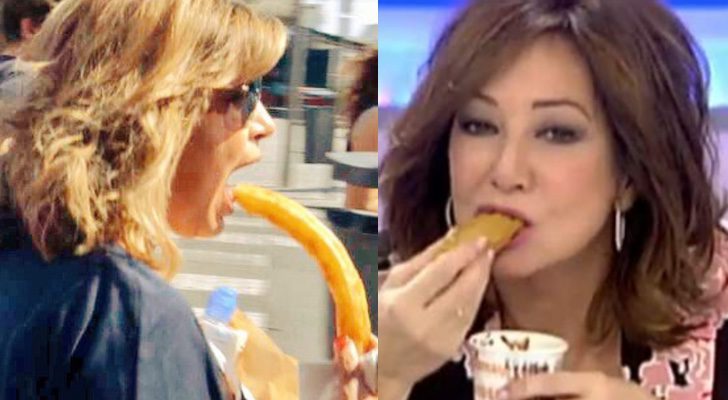 Terelu y Ana Rosa comiendo una porra