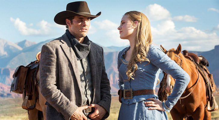 Evan Rachel Wood y James Marsden en 'Westworld'