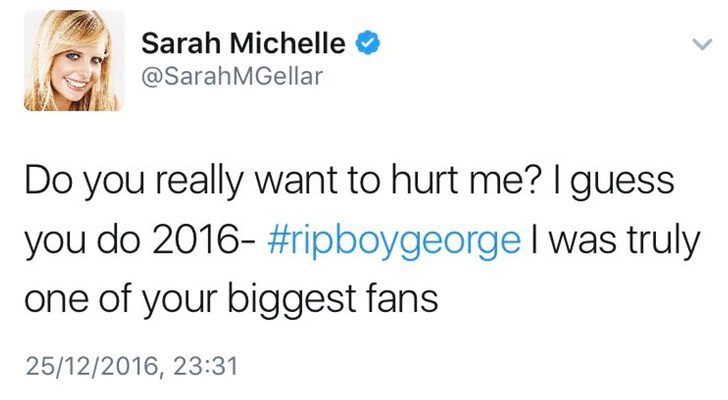 El tweet de la polémica de Sarah Michelle Gellar