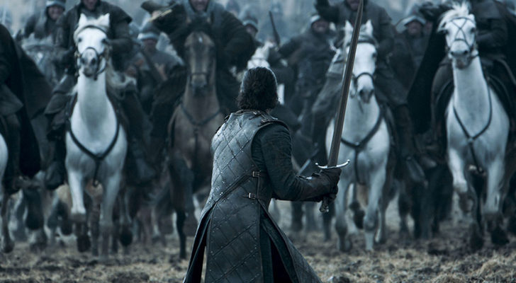 Jon Nieve durante la "Batalla de los bastardos"