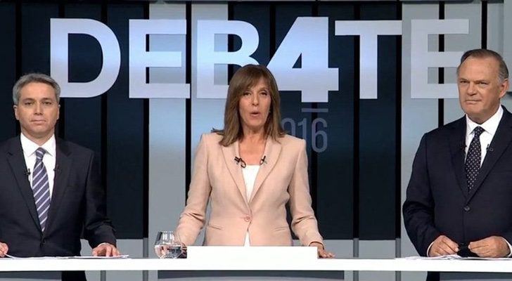 Vicente Vallés, Ana Blanco y Pedro Piqueras presentaron el 'Debate a 4'