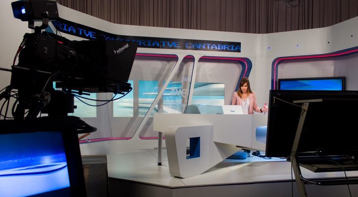 Plató del informativo regional de TVE Cantabria