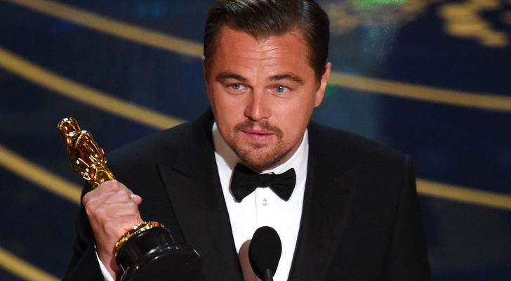 Leonardo DiCaprio en la gala de Los Oscar 2016