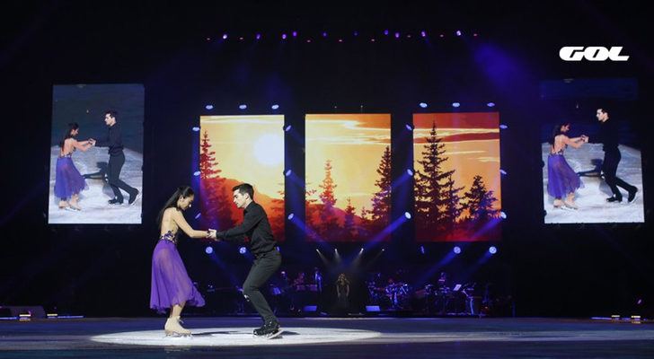 Javier Fernández patinando durante el show que emitirá Gol