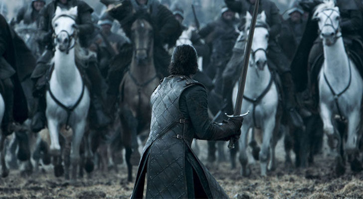 Jon Nieve durante la "Batalla de los bastardos" en 'Juego de Tronos'