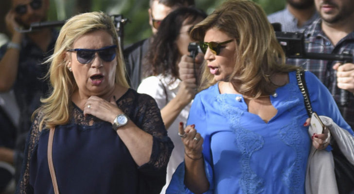 Carmen Borrego y Terelu, durante la grabación de 'Las Campos' en Málaga