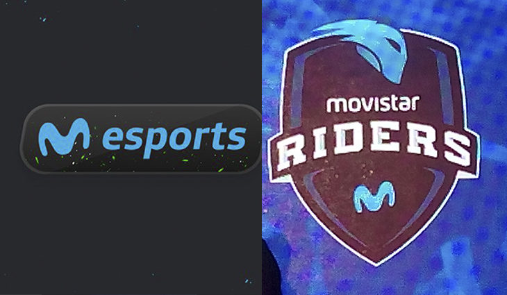 Logo oficial del canal (izq) y del equipo Movistar Riders (der)