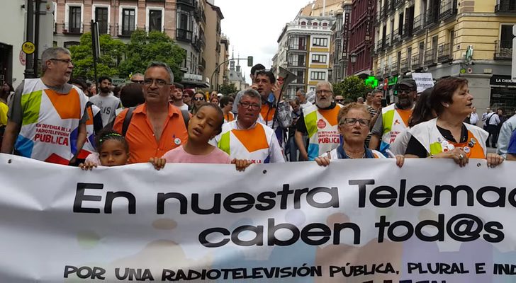 Concentración de apoyo a los trabajadores de Telemadrid