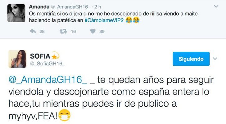 Sofía Suescun (&#39;GH 16&#39;) contesta el tweet de Amanda