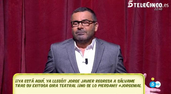 Jorge Javier Vázquez en su regreso a 'Sálvame'