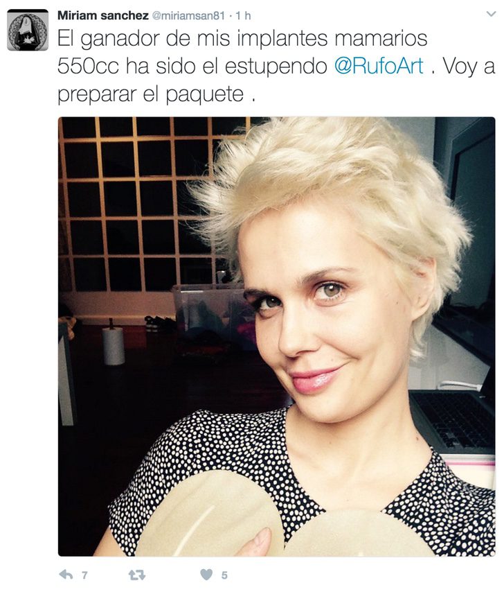 tweet eliminado Miriam Sánchez ganador del sorteo