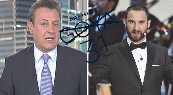 Jose Ribagorda, presentador de 'Informativos Telecinco' donde evitaron pronunciar la palabra "Goya" como protesta