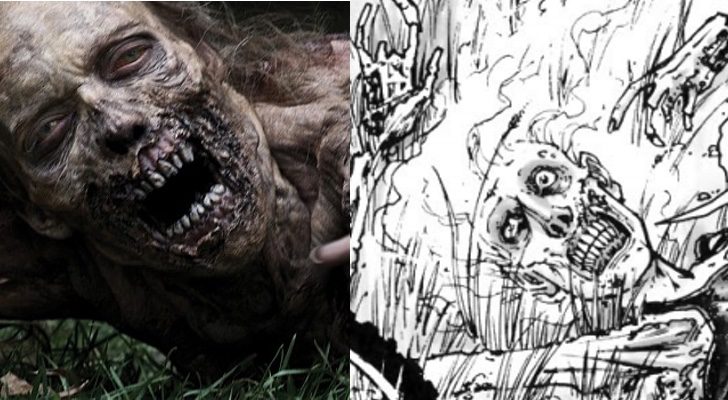 Un caminante en la serie y el cómic de 'The Walking Dead'