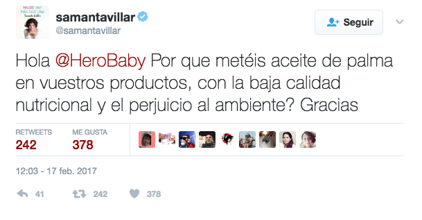 El tuit de Samanta Villar con el que ha comenzado la polémica