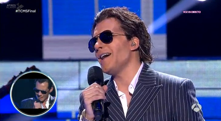 Blas Cantó imitando a Marc Anthony en la final de 'Tu cara me suena'