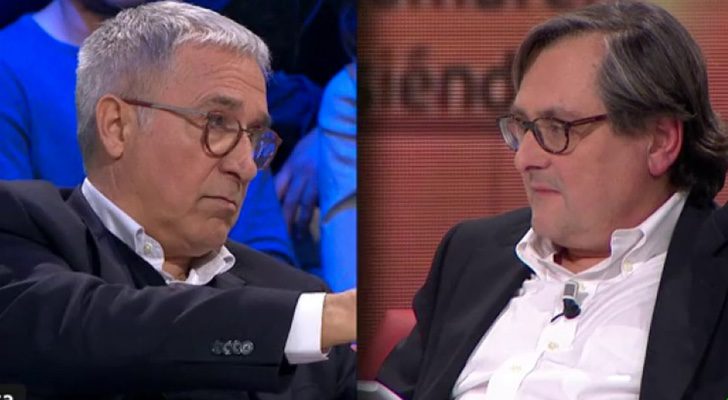 Xavier Sardà y Paco Marhuenda en el plató de 'laSexta noche'