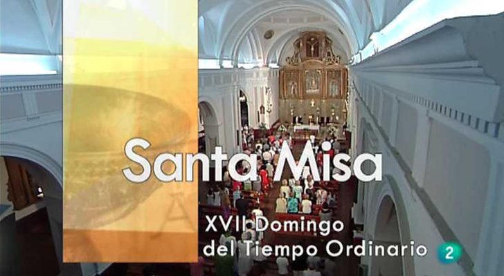 Primeros segundos de la misa que emite cada domingo La 2