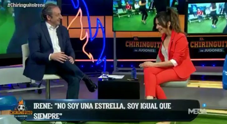 Irene Junquera con Josep Pedrerol en su despedida de 'El chiringuito de jugones'