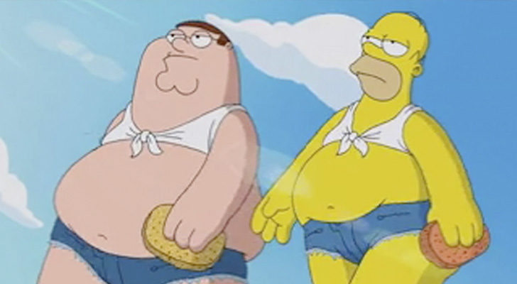 Peter Griffin y Homer Simpson en 'Los Simpson'