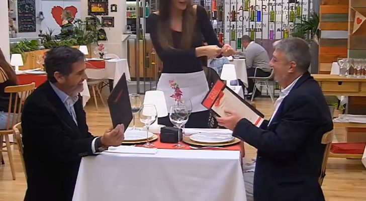 José Antonio y Carlos durante su cita en 'First Dates'