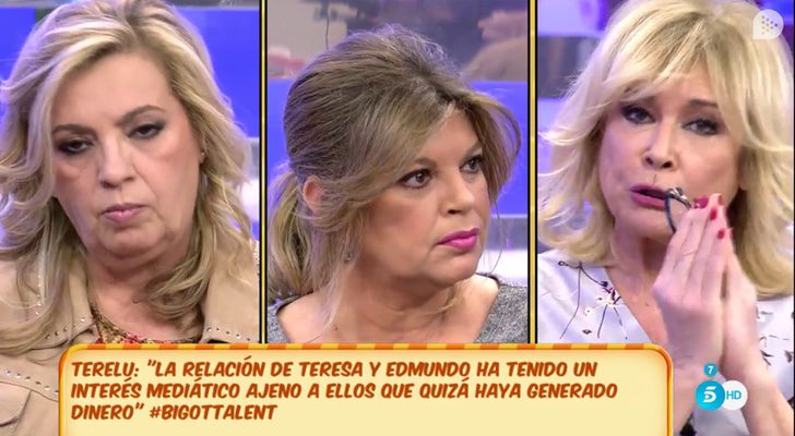 Momento del debate protagonizado entre Terelu Campos y Mila Ximénez en 'Salvame'
