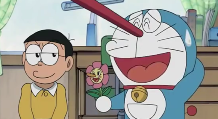 Gracias a la flor de pinocho de 'Doraemon', las mentiras tendrán las patas más cortas