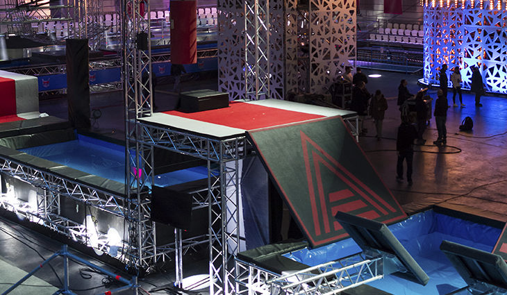 Primer plano de una de las plataformas esenciales de 'Ninja Warrior'
