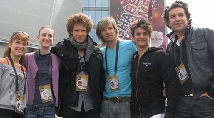 El equipo de Daniel Diges en Eurovisión 2017, a la derecha David Velardo 