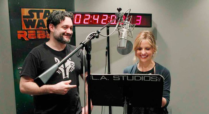 Sarah Michelle Gellar en el estudio de grabación de 'Star Wars Rebels'