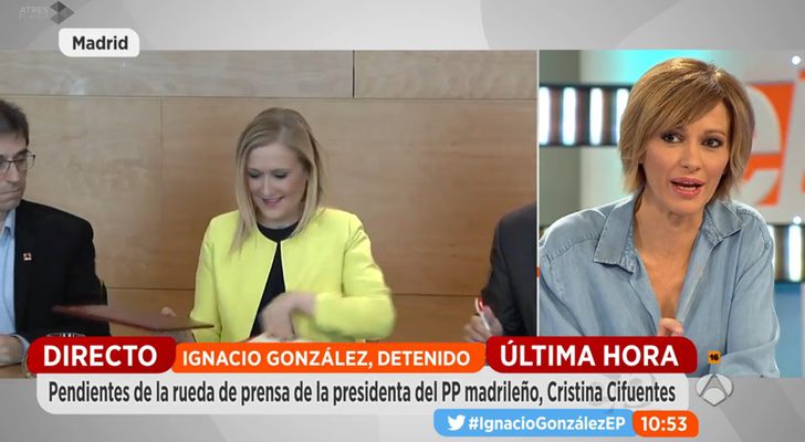 Susana Griso, muy pendiente de la detención de Ignacio González