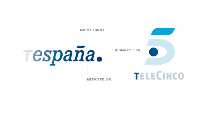 Los logos de Telecinco y Mediaset, más similares de lo que parecen